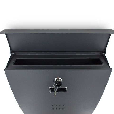 Kompaktowa Skrzynka grafitowa na listy z otworami półokrągła mini