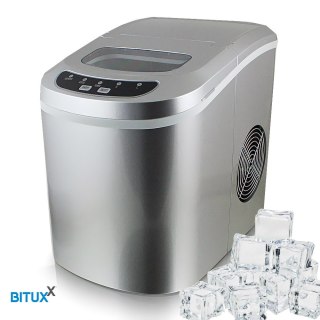 Kostkarka barowa do robienia kostek lodu Srebrna do domu/restauracji