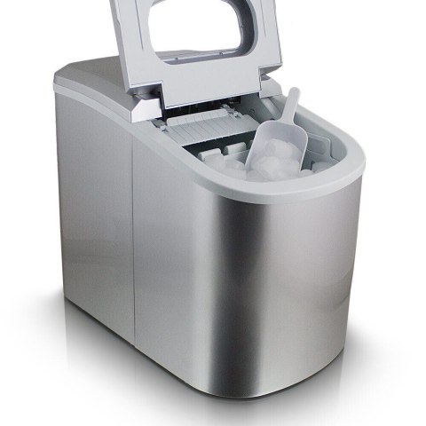 Kostkarka barowa do robienia kostek lodu Srebrna do domu/restauracji