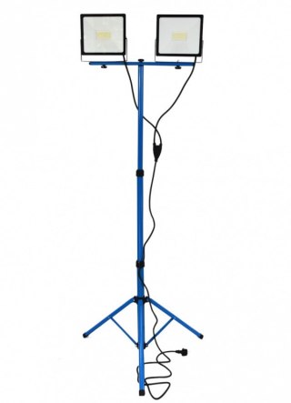 Ledowa Lampa z białym światłem na statywie Naświetlacz na budowe 2x50W