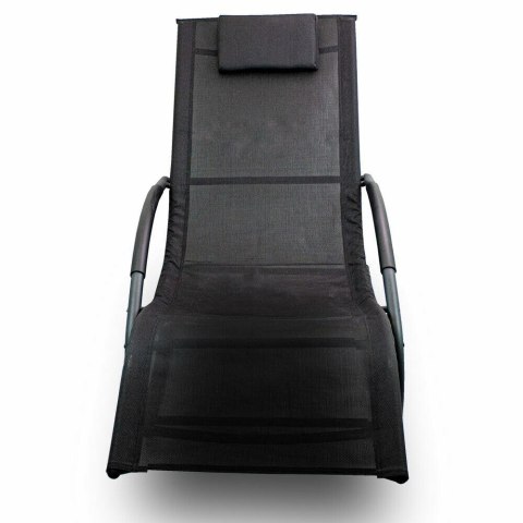 Leżak bujany czarny ogrodowy na taras na płozach wygodny