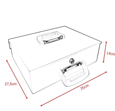 Masywna Kaseta Kasetka na pieniądze gotówka 35cm BITUXX sejf/skrytka