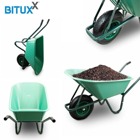 Mocna Taczka z misa PCV wytrzymała lekka do prowadzenia ogrodowa/budowlana