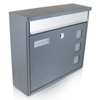 Nowoczesna Skrzynka na listy pocztowa naścienna BITUXX ciemnoszara