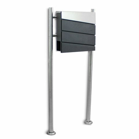 Nowoczesna Skrzynka na listy pocztowa z gazetnikiem na słupku wolnostojąca