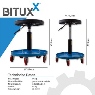 Obrotowy stołek do warsztatu z pneumatyczną regulacją wysokości