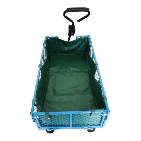 Ogrodowy wózek transportowy koszyk z metalową siatką Bituxx składany udźwig 300kg