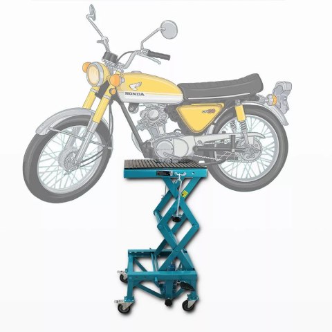 Podnośnik nożycowy hydrauliczny do motoru Bituxx udźwig 135kg mobilny