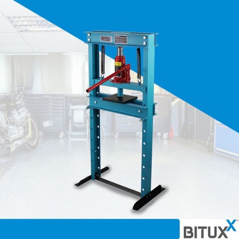 Prasa hydrauliczna warsztatowa nacisk 12 ton niebieska łatwy montaż