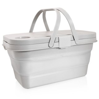 Składany kosz piknikowy Koszyk na zakupy Stolik na grill kamping Beżowy