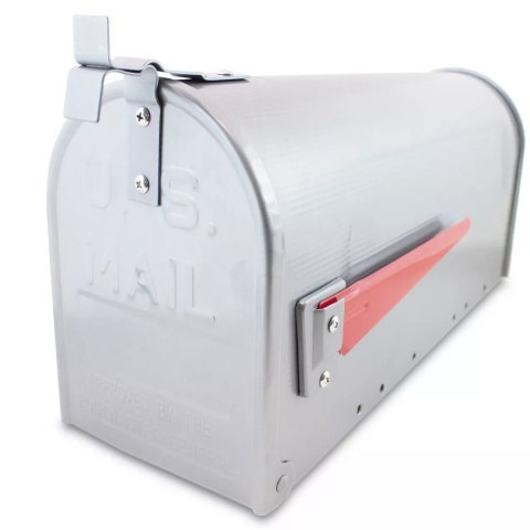 Skrzynka Pocztowa Amerykańska na listy prasę gazety srebrna z flagą