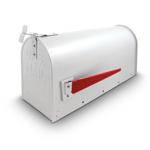 Skrzynka amerykańska Biała pocztowa na listy z ruchomą flagą