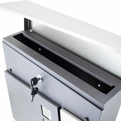 Skrzynka inox pocztowa na listy z gazetnikiem 37x37cm duża