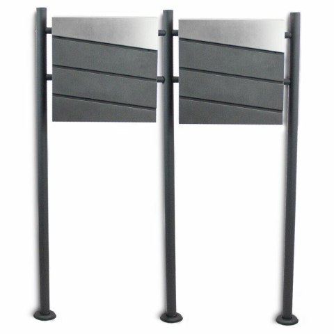 Skrzynka pocztowa na listy z gazetnikiem 2 szt zestaw na stojaku/słupku