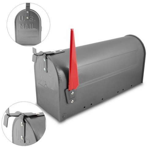 Stylowa Skrzynka Amerykańska pocztowa na listy prase z flagą