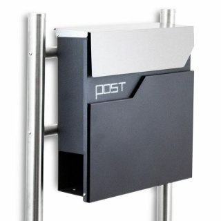 Stylowa Skrzynka na słupku ze stali nierdzewnej z gazetnikiem wolnostojąca