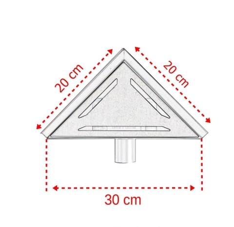 Trójkątny odpływ podłogowy narożny kratka ściekowa prysznicowa trójkąt