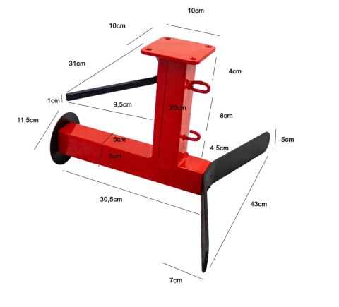 Wieszak ścienny na kurtkę kask motocyklowy czerwony organizer