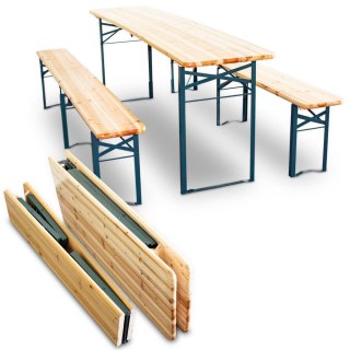 Zestaw Mebli drewnianych ewentowych komplet stół+ławka ogrodowe