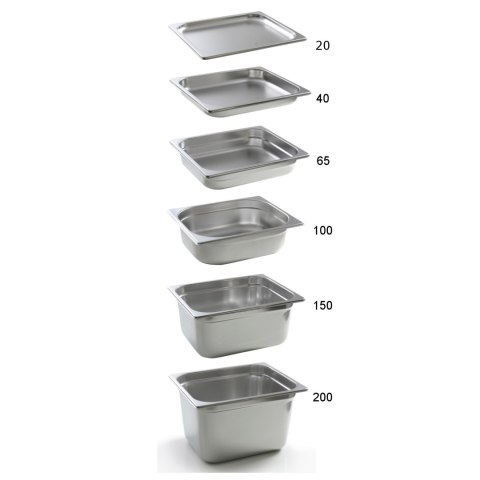 Pojemnik GN 1/2 stalowy Kitchen Line wys. 200 mm - Hendi 806357