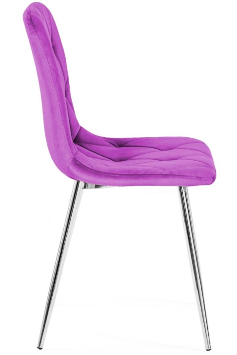 Krzesło tapicerowane BORGO VELVET PURPLE SILVER