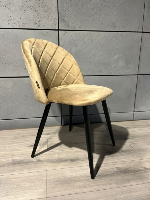Krzesło tapicerowane GLORIA DIAMOND BEIGE VELVET OUTLET