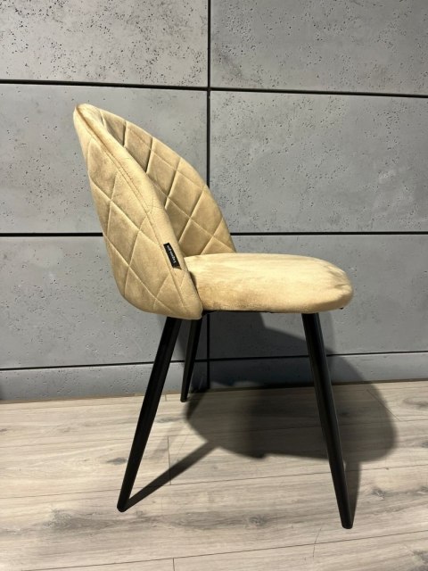 Krzesło tapicerowane GLORIA DIAMOND BEIGE VELVET OUTLET