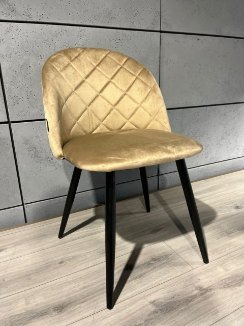 Krzesło tapicerowane GLORIA DIAMOND BEIGE VELVET OUTLET