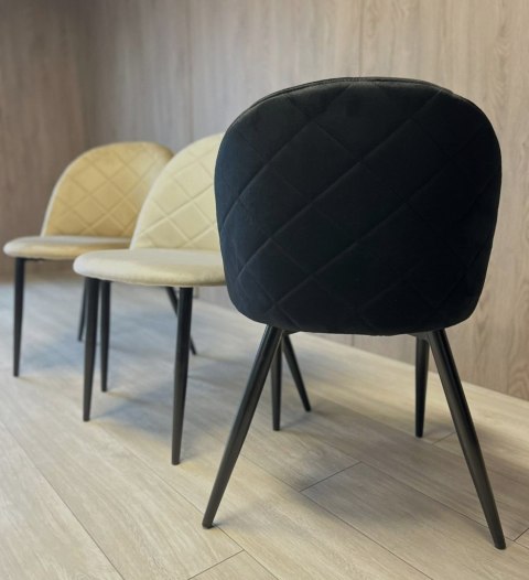 Krzesło tapicerowane GLORIA DIAMOND BLACK VELVET