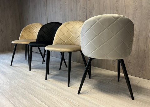 Krzesło tapicerowane GLORIA DIAMOND GREY VELVET