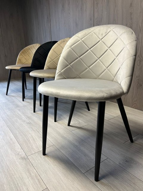 Krzesło tapicerowane GLORIA DIAMOND GREY VELVET