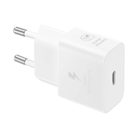 Ładowarka sieciowa GaN Samsung 25W SFC z kablem USB-C - biała
