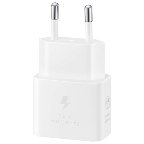 Ładowarka sieciowa GaN Samsung 25W SFC z kablem USB-C - biała