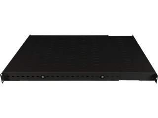 Półka regulowana 19" 1U głęb. 500-900mm, czarna, 4 punkty mocowania ALANTEC