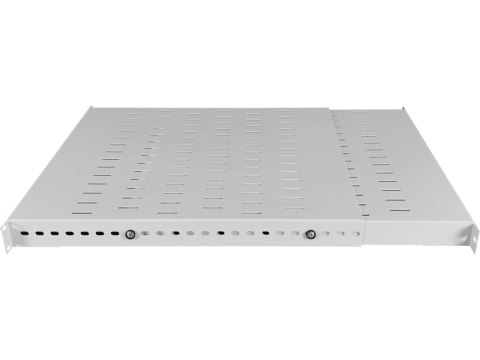 Półka regulowana 19" 1U głęb. 500-900mm, szara, 4 punkty mocowania ALANTEC