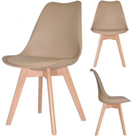 Krzesło skandynawskie MONZA BEIGE PU