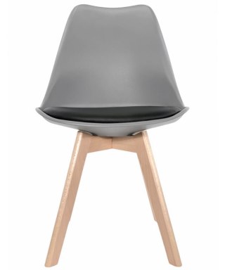 Krzesło skandynawskie MONZA LIGHT GREY - Black PU