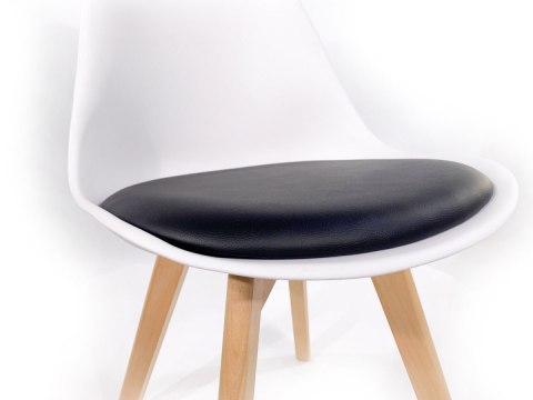 Krzesło skandynawskie MONZA WHITE - BLACK PU