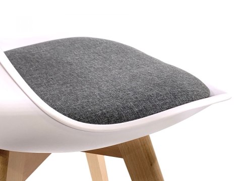 Krzesło skandynawskie MONZA WHITE - Grey Fabric II