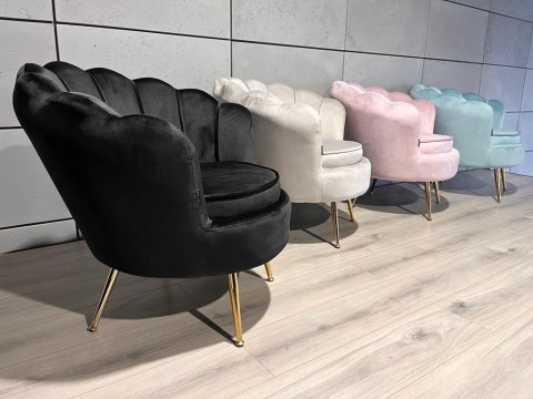 Krzesło Fotel Muszla Lugano DONNA VELVET BLACK