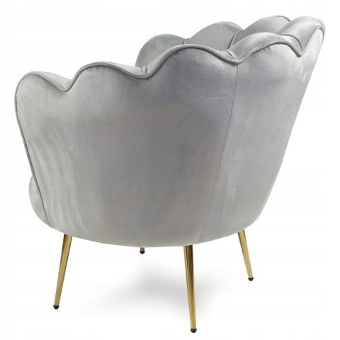 Krzesło Fotel Muszla Lugano DONNA VELVET GREY