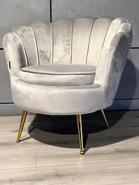 Krzesło Fotel Muszla Lugano DONNA VELVET GREY