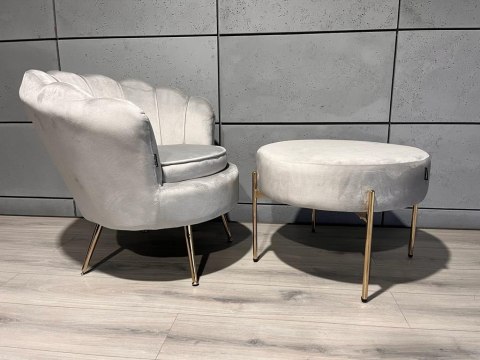 Krzesło Fotel Muszla Lugano DONNA VELVET GREY