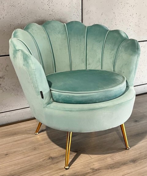 Krzesło Fotel Muszla Lugano DONNA VELVET MINT