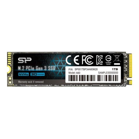 Dysk SSD Silicon Power A60 1TB M.2 PCIe Gen3x4 NVMe (2200 1600 MB s) 2280
