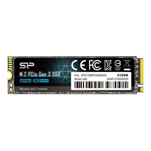 Dysk SSD Silicon Power A60 512GB PCIe Gen3x4 NVMe (2200 1600 MB s) 2280