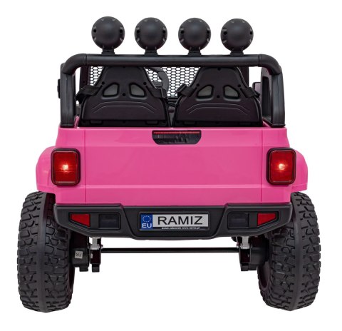 Auto terenowe OFF-ROAD 3.0 dla dzieci Różowy + Pilot + Wolny Start + Pasy + Audio LED