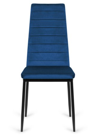 Krzesła tapicerowane zestaw 4 VALVA LINE VELVET BLUE