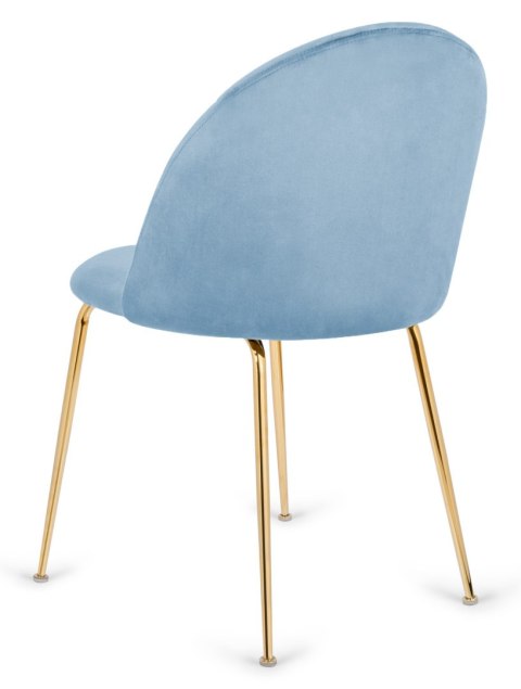Krzesło tapicerowane CAMILA LIGHT BLUE VELVET GOLD