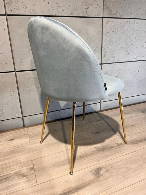 Krzesło tapicerowane CAMILA LIGHT BLUE VELVET GOLD